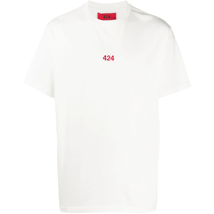 Logo Embroidered Tee in White