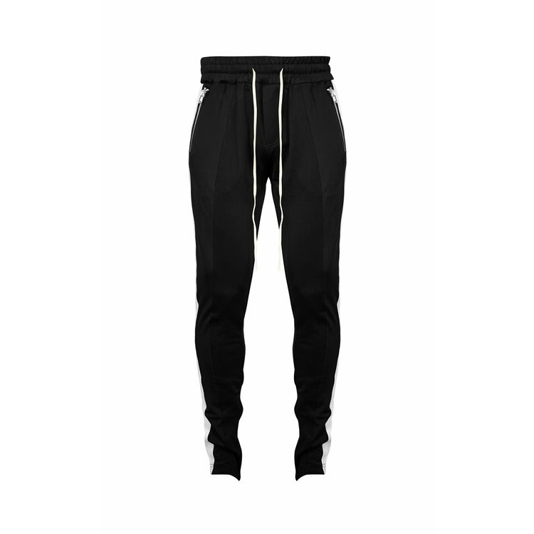 Stripe Track Pants with ankle and pocket zips
